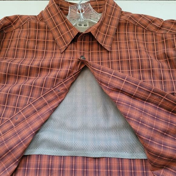 XLT COLUMBIA Omni FALL plaid brown orange outdoor PFG long sleeve SHIRT XL TALL - Picture 9 of 16